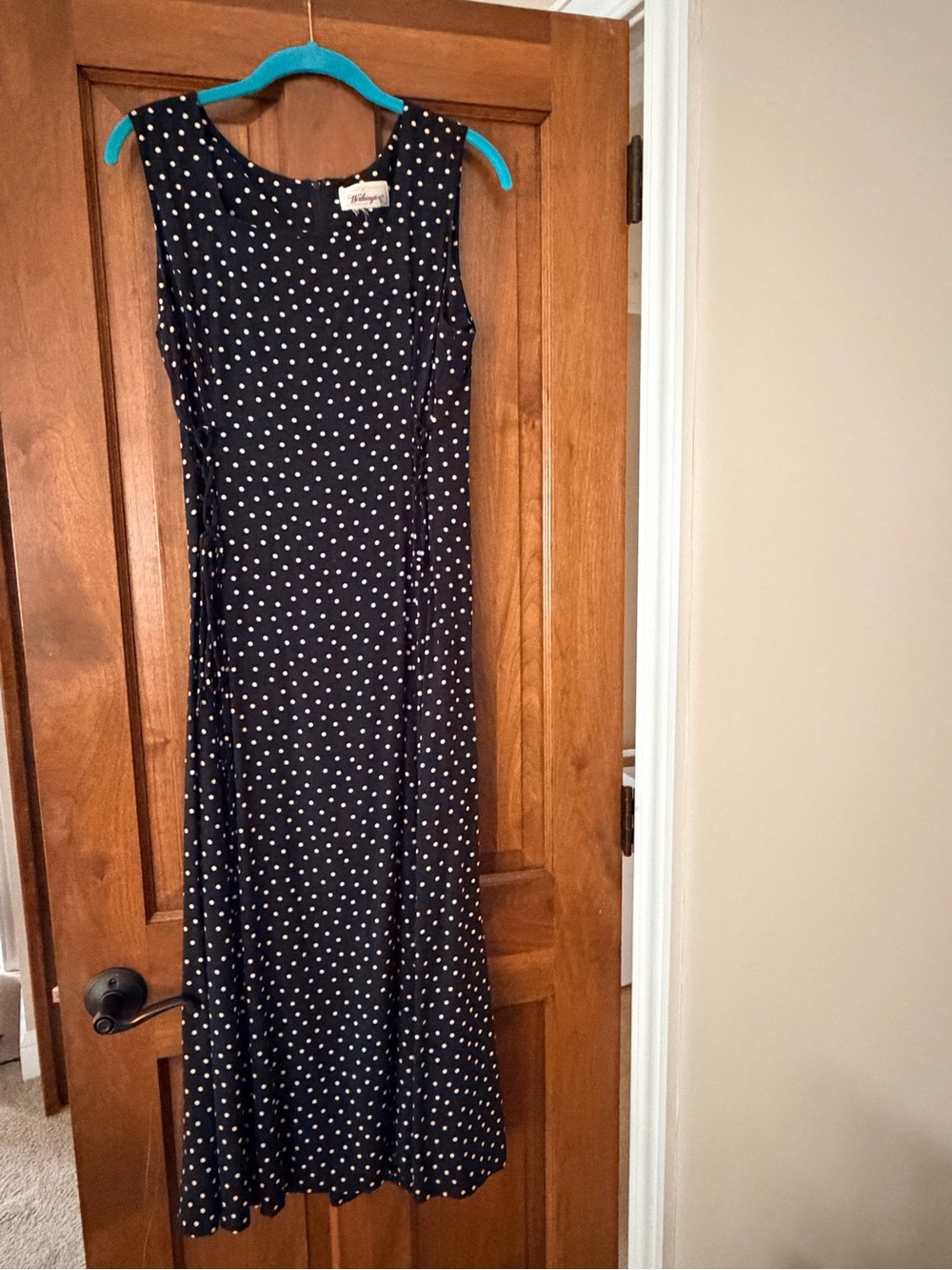 Worthington Black White Polka Dot Sleeveless Maxi Dress